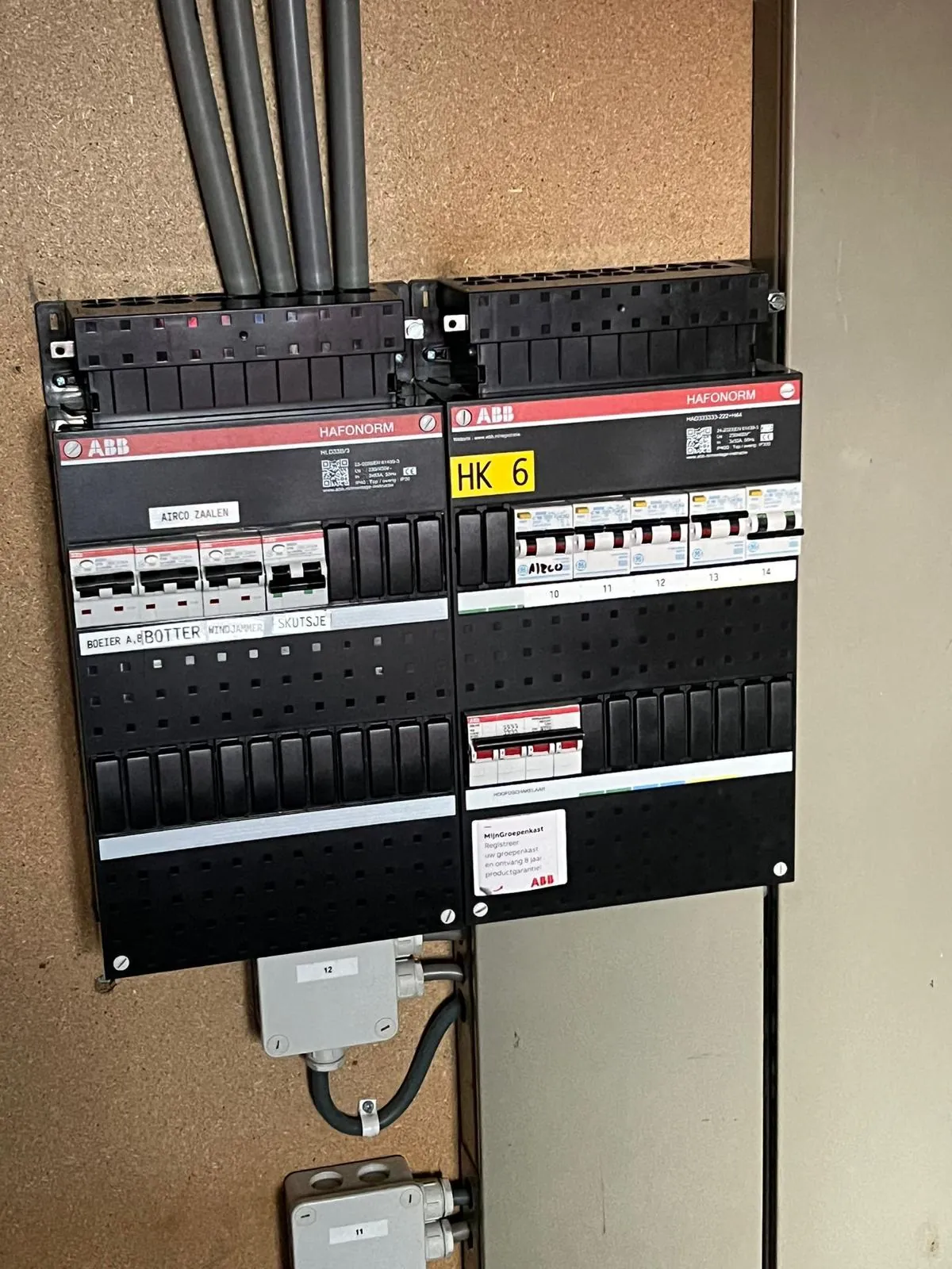 ABB Hafonorm groepenkast airconditioning door CKW Installatietechniek Moerkapelle